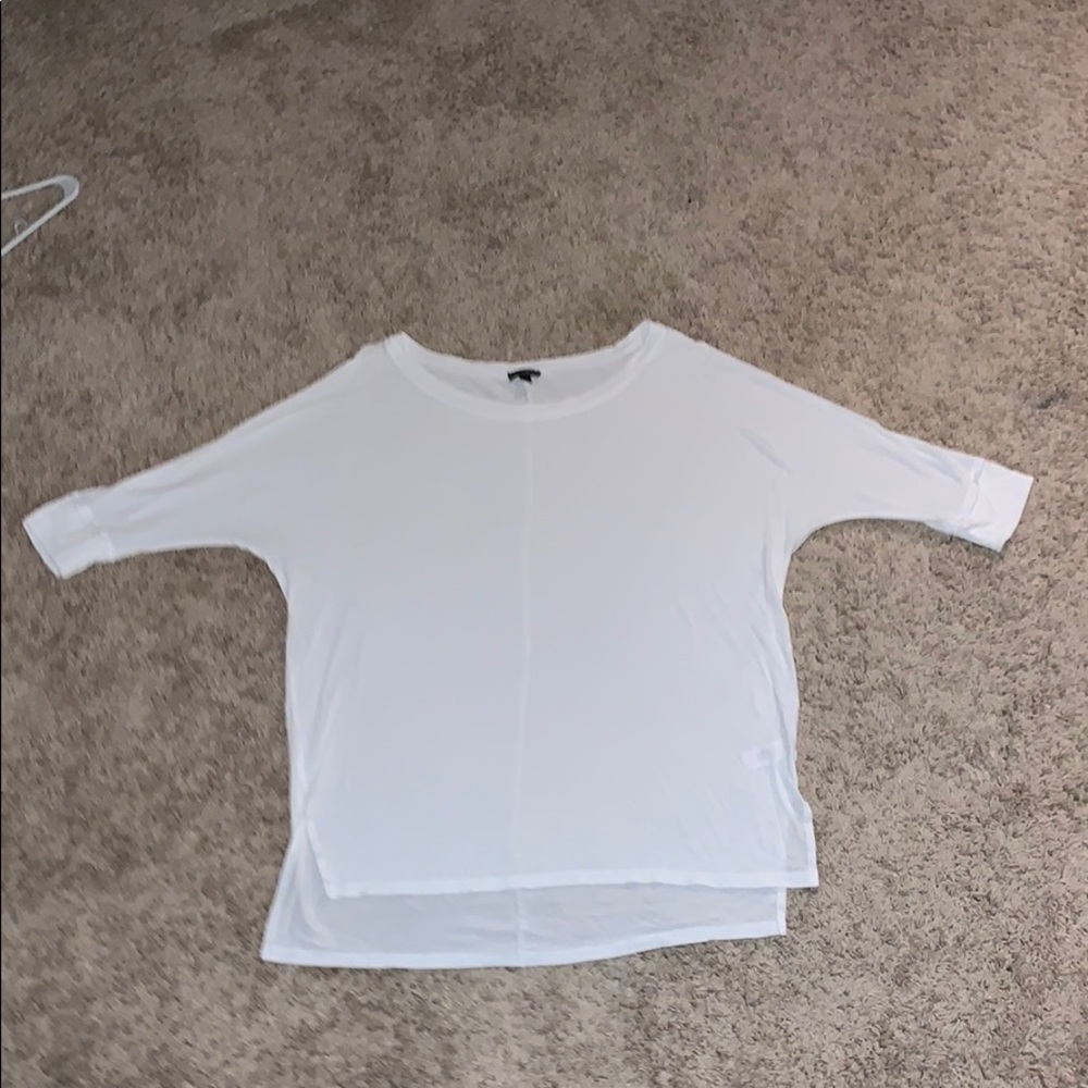 white quarter length sleeve shirt